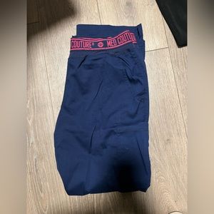 Med Couture Scrubs Pants, Size Medium, Navy